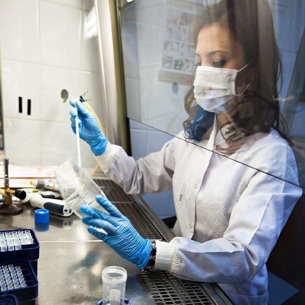 Researcher Scientist Working in Lab
